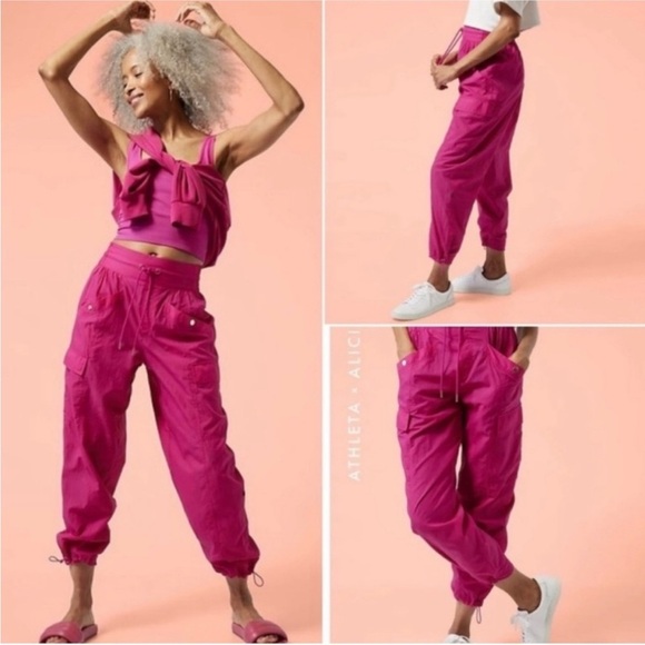 Athleta Women's Pink Jogger Pants - Picture 3 of 4